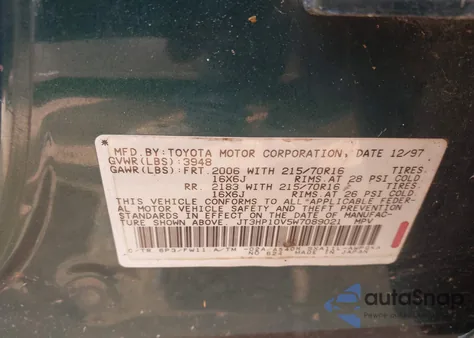 1998 Toyota Rav4 из США, поврежденный, VIN JT3HP10V5W7089021